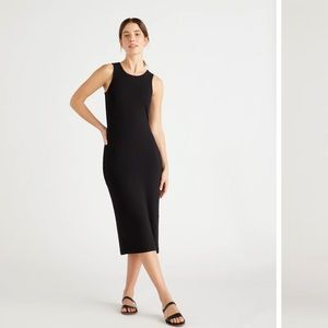 NWOT QUINCE Black Rib Knit Dress